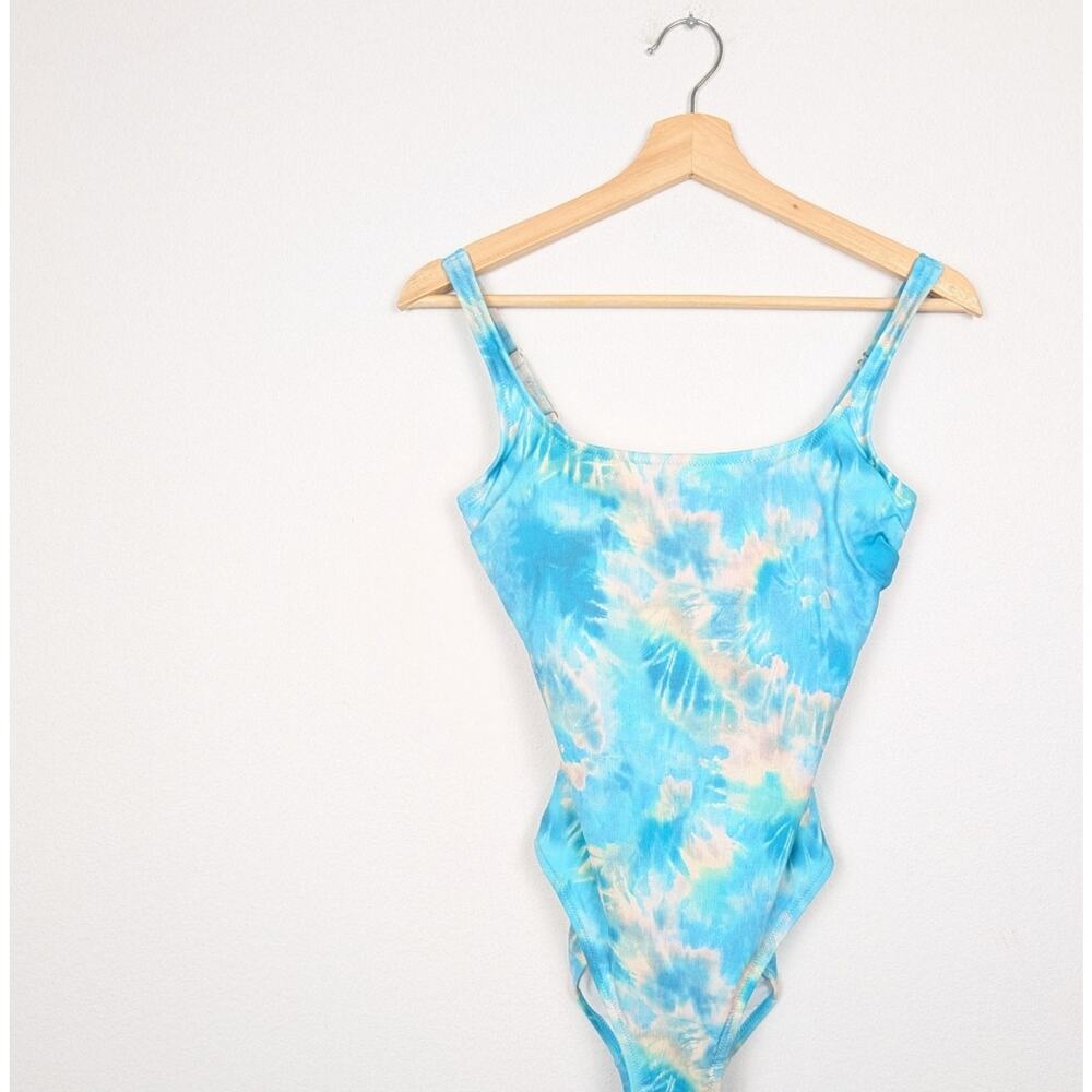 NWT Johnny Was Calme Women's Swim Aqua Tie Dye One Piece Swimsuit Size S - Picture 3 of 9